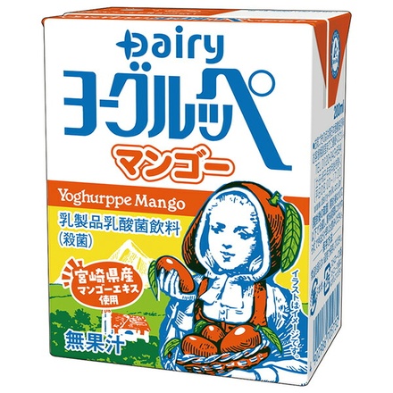 南日本酪農協同 デーリィ ヨーグルッペ マンゴー 200ml紙パック×18本入|乳酸菌飲料 乳酸菌 果実 フルーツ 乳製品