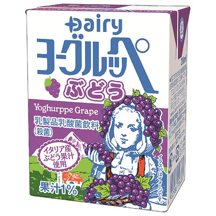 南日本酪農協同 デーリィ ヨーグルッペ ぶどう 200ml紙パック×18本入|乳酸菌飲料 乳性 葡萄 ぶどう グレープ フルーツ