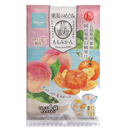 樋口製菓 果実のめぐみ 桃蜜柑 (14g×4袋)×20個入|ドリンク 粉末 インスタント もも みかん