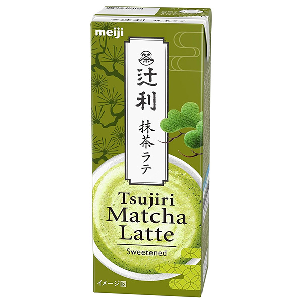 明治 辻利 抹茶ラテ 200ml紙パック×24本入×(2ケース) メーカー 問屋直送|乳飲料 抹茶 ミルク