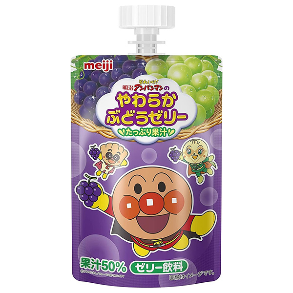 明治 それいけ!アンパンマンのやわらかぶどうゼリー 100g×36本入×(2ケース) メーカー 問屋直送|果実飲料 ゼリー飲料 グレープ