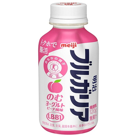 【チルド】明治 ブルガリア のむヨーグルト ピーチ風味 ワンショット 120g×24本入 メーカー 問屋直送|ピーチ ピーチのむヨーグルト 明治のむヨーグルト 桃風味 乳酸菌 腸活 朝食 ヨーグルト