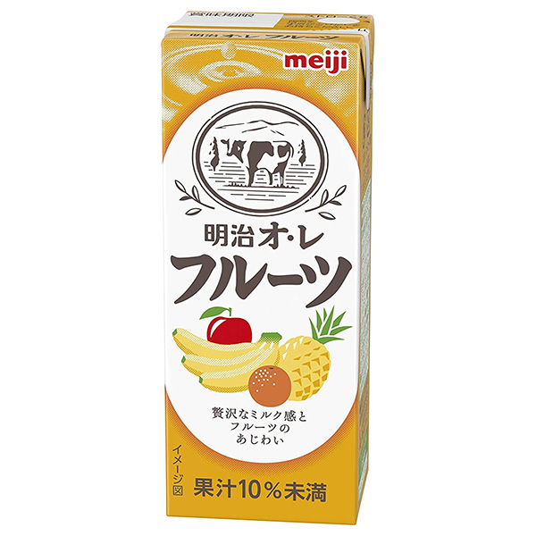明治 オ・レ フルーツ 200ml紙パック×24本入 メーカー 問屋直送|フルーツオレ 乳酸 くだもの 果実