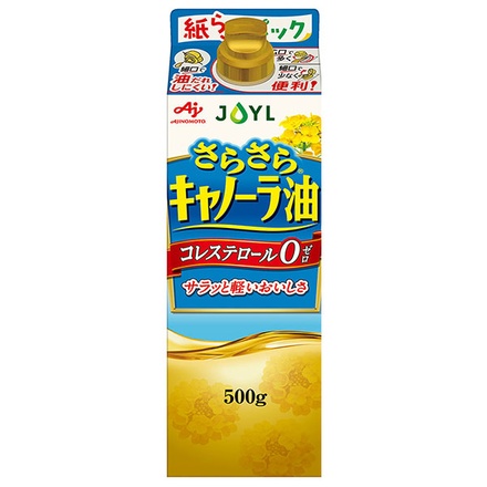 J-オイルミルズ AJINOMOTO さらさら キャノーラ油 500g×6本入|食用油 サラダ油 大容量 揚物 炒め物 健康 ヘルシー コレステロール0