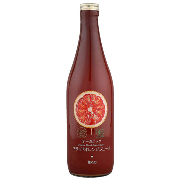テルヴィス 有機ブラッドオレンジジュース 720ml瓶×6本入|オレンジジュース 有機 果汁 ブラッドオレンジ