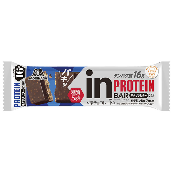 森永製菓 inバー プロテイン ザクザクビター 12本入|チョコ チョコレート 栄養 チョコバー 高タンパク ビタミンB群