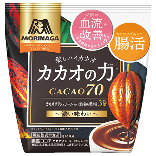 森永製菓 カカオの力 CACAO(カカオ)70 200g×24(12×2)袋入|ココア ホットココア ココアパウダー