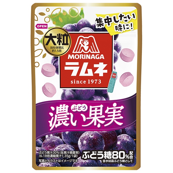 ネコポス 森永製菓 大粒ラムネ 濃い果実 ぶどう 27g×10袋入| 全国お菓子 ラムネ 袋