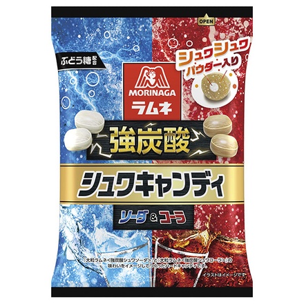 森永製菓 強炭酸 シュワキャンディ 75g×8袋入|強炭酸 シュワ 炭酸 シュワシュワ ソーダ 炭酸飴 お菓子 駄菓子 コーラ