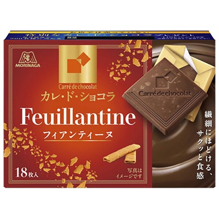 森永製菓 カレ・ド・ショコラ フィアンティーヌ 18枚×6箱入|カレドショコラ ミルクチョコ サクサク食感 クレープ生地 ご褒美 スイーツ お菓子