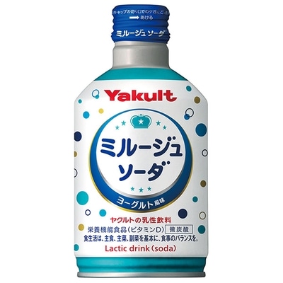 ヤクルト ミルージュ ソーダ 300mlボトル缶×24本入×(2ケース)|ソーダ サイダー 炭酸 スパークリング