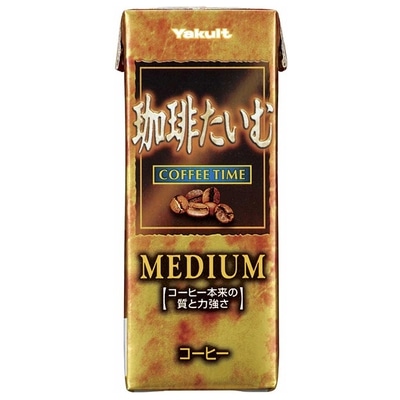 ヤクルト 珈琲たいむ ミディアム 200ml紙パック×24本入|珈琲 ミルク