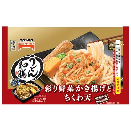 テーブルマーク うどん和膳 彩り野菜かき揚げとちくわ天 1食×12袋入 冷凍商品|うどん 天ぷらうどん 冷凍食品