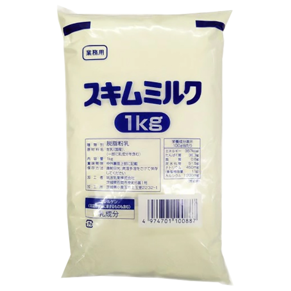 筑波乳業 業務用 スキムミルク 1kg×1袋入|脱脂粉乳 水に溶けやすい タンパク質 カルシウム