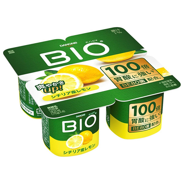 ダノンジャパン ダノンビオ BIO シチリア産レモン (75g×4)×6個入 チルド 冷蔵品|ダノン ヨーグルト ダノンヨーグルト