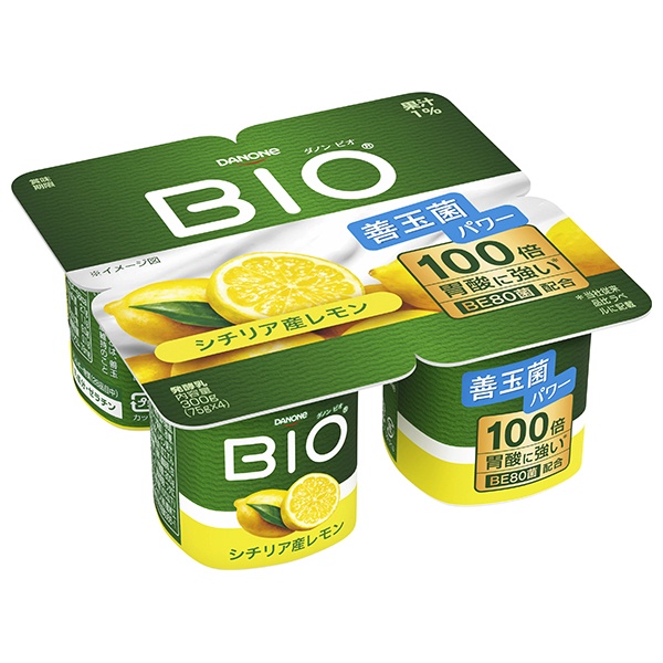 ダノンジャパン ダノンビオ BIO シチリア産レモン (75g×4)×6個入 メーカー 問屋直送|ダノン ヨーグルト ダノンヨーグルト