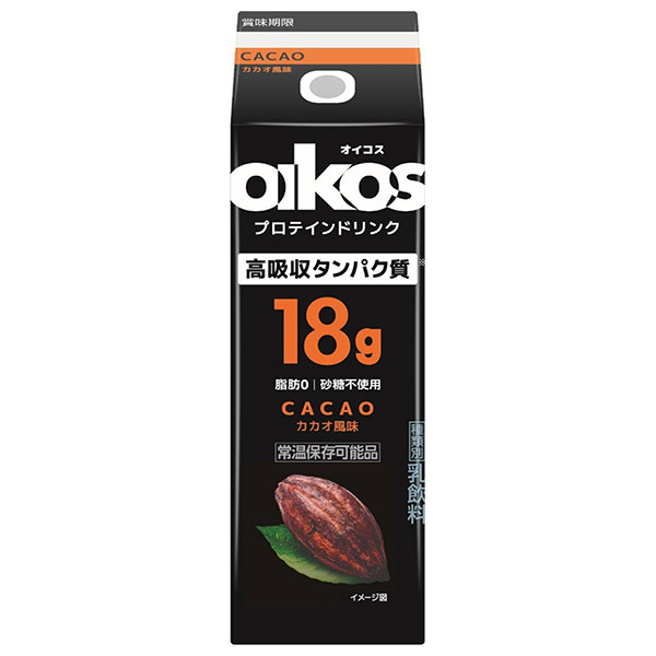 ダノンジャパン オイコス プロテインドリンク高吸収タンパク質18g CACAO(カカオ) 240ml紙パック×12本入×(2ケース)|チョコレート 食物繊維 プロテイン オイコス