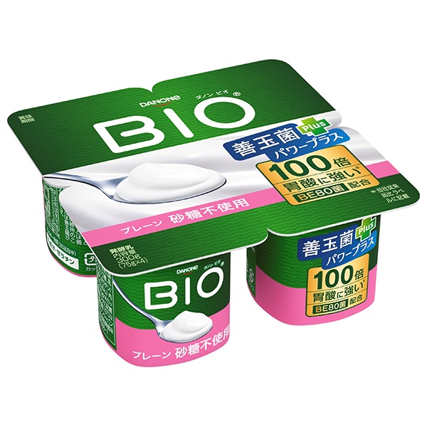 ダノンジャパン ダノンビオ BIO プレーン・砂糖不使用 (75g×4)×6個入 チルド 冷蔵品|ダノン ヨーグルト 砂糖不使用 ダノンヨーグルト