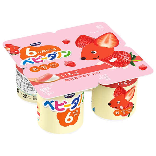ダノンジャパン ベビーダノン いちご (45g×4)×6個入 メーカー 問屋直送 チルド 冷蔵品|ダノン ヨーグルト ダノンヨーグルト