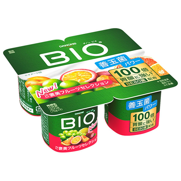 ダノンジャパン ダノンビオ BIO ご褒美フルーツセレクション (75g×4)×6個入 チルド 冷蔵品|ヨーグルト ダノンヨーグルト