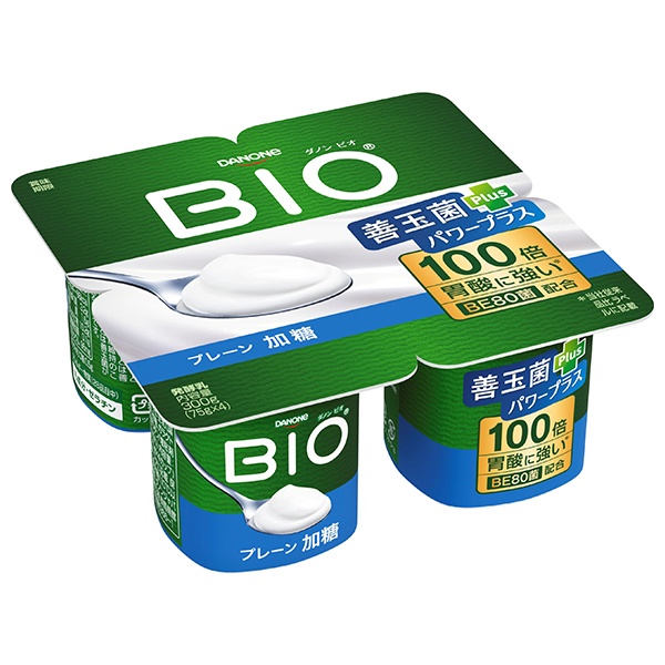 ダノンジャパン ダノンビオ BIO プレーン・加糖 (75g×4)×6個入 チルド 冷蔵品|ダノン ヨーグルト 砂糖 ダノンヨーグルト