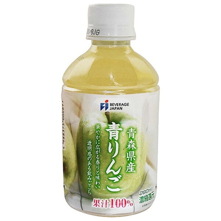 ビバレ・ジャパン 青森産 青りんご 100% 280mlペットボトル×24本入|りんご リンゴ 林檎 アップル PET 果汁 ジュース フルーツ