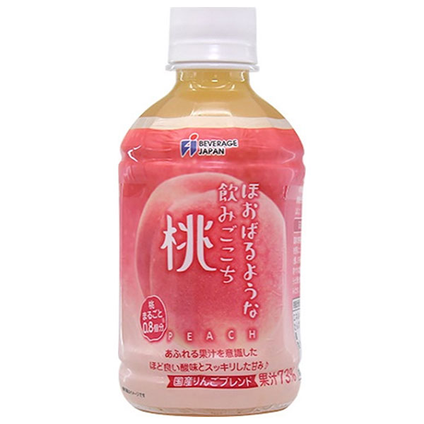 ビバレ・ジャパン ほおばるような飲みごこち 桃 73% 280mlペットボトル×24本入|桃 ピーチ PET 果汁 ジュース フルーツ