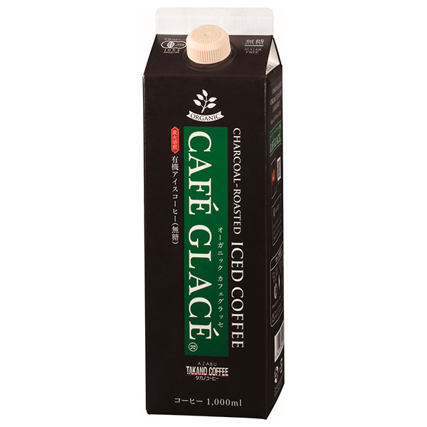 麻布タカノ オーガニック カフェグラッセ 無糖 1000ml紙パック×6本入|珈琲 アイスコーヒー 紙パック 1L 1l コーヒー