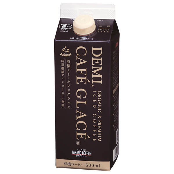 麻布タカノ 有機デミ カフェグラッセ 500ml紙パック×12本入|珈琲 アイスコーヒー 紙パック 有機 コーヒー