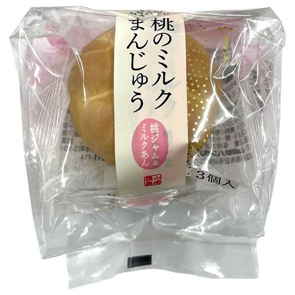 山崎製パン 桃のミルクまんじゅう 桃ジャム&ミルクあん 3個入×4袋入|和菓子 菓子 焼き菓子 あんこ あん 桃 ピーチ フルーツ ミルク