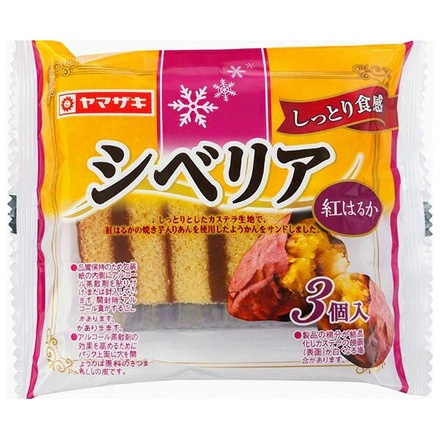 山崎製パン シベリア (紅はるか) 3個入×6個入|シベリア 紅はるか ヤマザキ ようかん 羊羹 カロリー 糖質 レビュー