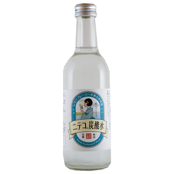 あきた美郷づくり ニテコ炭酸水 300ml瓶×24本入|炭酸飲料 サイダー 瓶 レモンフレーバー