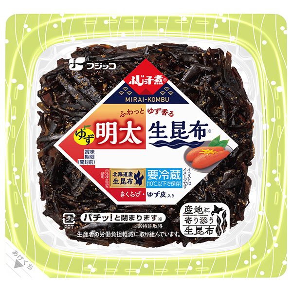フジッコ ふじっ子煮 MIRAI ゆず明太生昆布 68g×24(12×2)個入 チルド 冷蔵品|惣菜 佃煮 こんぶ ごはんのおとも