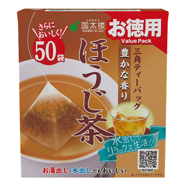 国太楼 お徳用 豊かな香りほうじ茶三角ティーバッグ50P 100g(50P)×6袋入|茶 お茶 ほうじ茶 ティーバッグ