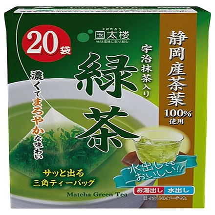 国太楼 宇治抹茶入り緑茶 三角ティーバッグ 36g(20P)×12個入|茶 お茶 緑茶 宇治 抹茶入り ティーバッグ 三角パック 緑茶 水出し 急須いらず 手軽
