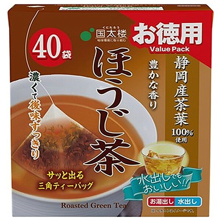 国太楼 お徳用 豊かな香りほうじ茶三角ティーバッグ 72g(40P)×6袋入|茶 お茶 ほうじ茶 ティーバッグ 国産 焙じ茶 香ばしい 急須不要 お徳用 大容量 芳醇 水出し