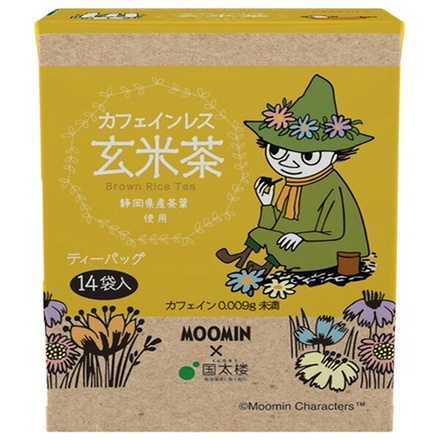 国太楼 ムーミン カフェインレス 玄米茶 ティーバッグ 23.8g(14P)×12個入|国産 デカフェ ノンカフェイン ティーパック かわいい 玄米茶 ムーミン ギフト 茶