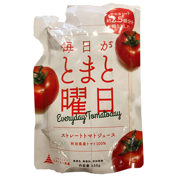 秋田ニューバイオファーム 毎日がとまと曜日 ストレートトマトジュース 150g×20個入|トマトジュース トマト ストレート