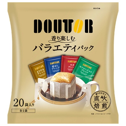 ドトールコーヒー 香りを楽しむ バラエティパック 20P×12個入|嗜好品 コーヒー 珈琲 ドリップ 4種ブレンド ブレンドコーヒー アソート 直火焙煎
