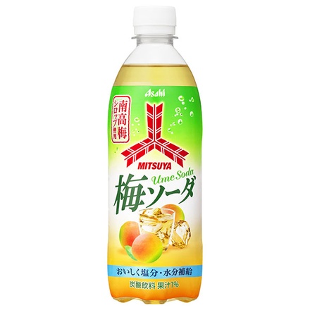 アサヒ飲料 三ツ矢 梅ソーダ 500mlペットボトル×24本入|和歌山 南高梅 梅シロップ フルーツ