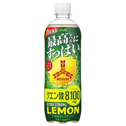 アサヒ飲料 三ツ矢 ウルトラストロングレモン 600mlペットボトル×24本入|三ツ矢 レモン 檸檬 フルーツ 強炭酸