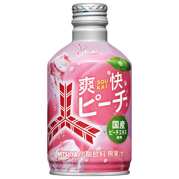 アサヒ飲料 三ツ矢 爽快ピーチ 300mlボトル缶×24本入|三矢 桃 もも 炭酸