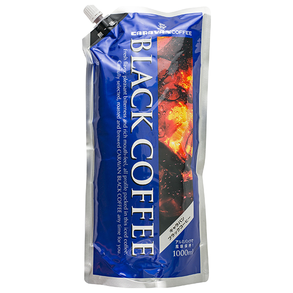 キャラバンコーヒー ブラックコーヒー 無糖 1L×6本入|アイスコーヒー 珈琲 無糖
