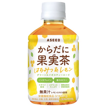 アシード からだに果実茶 グリーン ルイボスティー エード はちみつ&レモン 280mlペットボトル×24本入|果実茶 ルイボス はちみつ レモン フルーツティー フルーツ ティーエード からだ