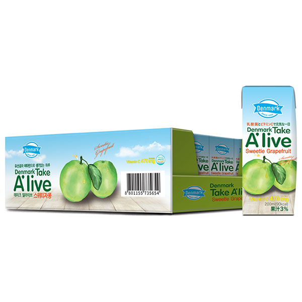 東遠ジャパン テイクアライブ スウィーティー味 200ml紙パック×24本入|Dongwon Denmark 韓国 飲料 韓国食品 乳酸菌 グレープフルーツ ビタミンC