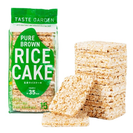 TASTEGARDEN ピュア ブラウン ライスケーキ 玄米ライスケーキ 15枚×9袋入|テイストガーデン グルテンフリー 無添加 砂糖不使用 ノンフライ 国産玄米100% 低カロリー ヘルシー 低GI 食物繊維 間食 おやつ