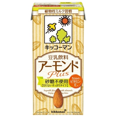 キッコーマン 豆乳飲料 アーモンドPlus 砂糖不使用 1000ml紙パック×6本入|豆乳 アーモンドペースト 1L ビタミン すっきりタイプ