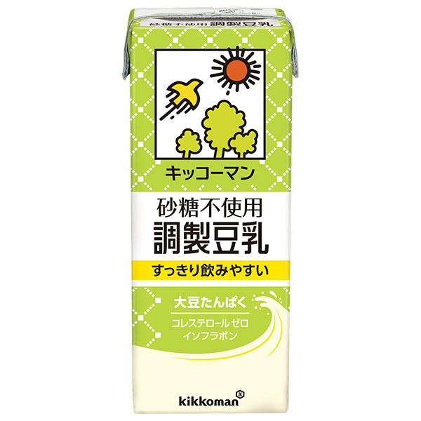 キッコーマン 砂糖不使用 調整豆乳 200ml紙パック×18本入|豆乳 紀文 コレステロール0