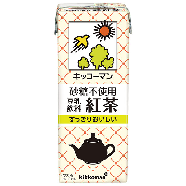 キッコーマン 砂糖不使用 豆乳飲料 紅茶 200ml紙パック×18本入|豆乳 紀文 砂糖不使用 紅茶