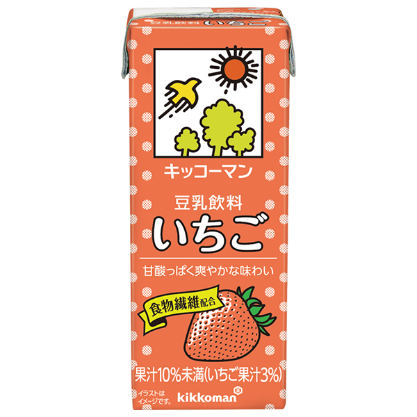 キッコーマン 豆乳飲料 いちご 200ml紙パック×18本入|豆乳 キッコーマン いちご 苺 イチゴ 200ml